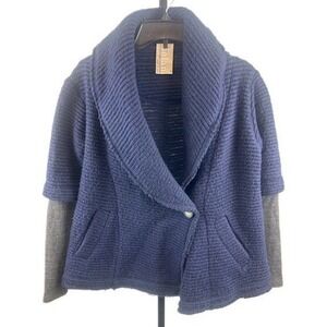 Dolan Left Coast Anthropologie Blue Shawl Collar Cardigan Coatigan Sweater Small